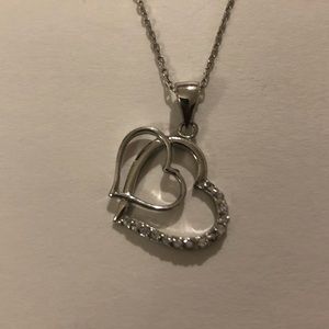 Silver Double Heart Necklace